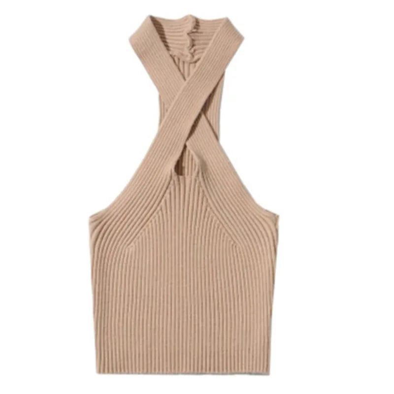 Summer Tank Top for Women 2024 Knitted Bustier Going Out Outfits Solid Color Trendy Basic Slim Fit Y2k Women's Vacation Tops