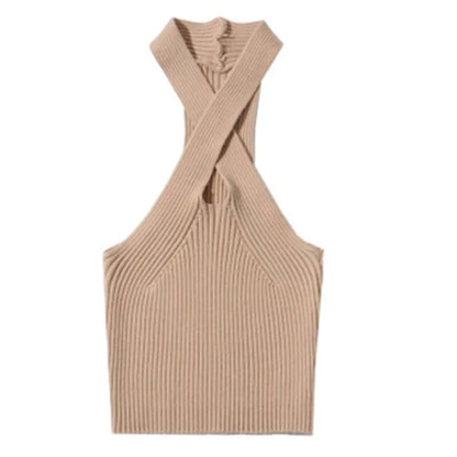 Summer Tank Top for Women 2024 Knitted Bustier Going Out Outfits Solid Color Trendy Basic Slim Fit Y2k Women's Vacation Tops