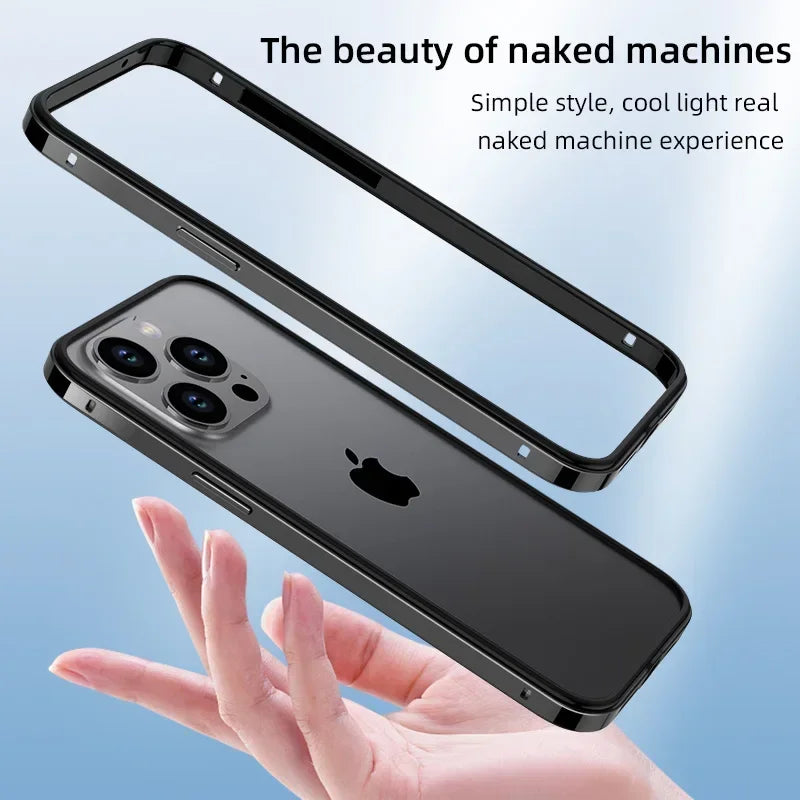 Hybrid Silicone Frame Aluminum Metal Phone Cases For iPhone 16 15 Pro Max 14 13 12 Better Heat Bumper
