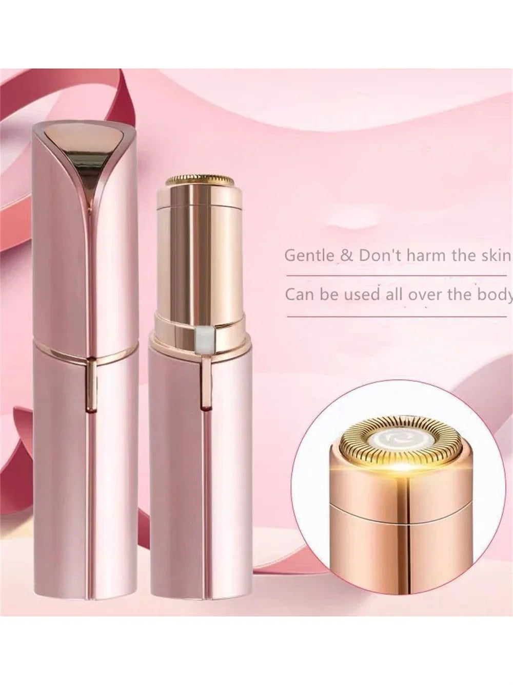 New Electric Facial Hair Removal Epilator Eyebrow Lipstick Shape Painless Facial Sensitive Areas Bikini Depilator Shaver Trimmer