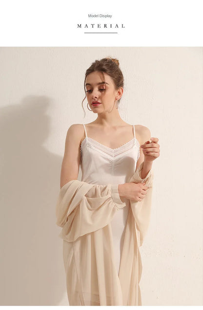 Silk Suspender Skirt Women's Loose LINED SKIRT Summer Large Bottomed Skirt Mulberry Silk Vest Skirt Bottomed