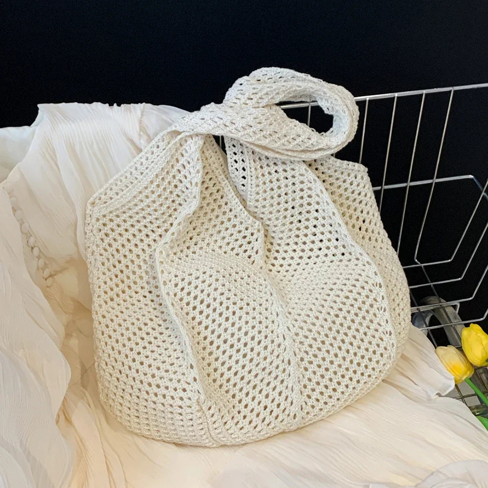 Women's Shoulder Bags Casual Straw Wicker Woven Ladies Handmade Totes Large Capacity Summer Beach Female's Messenger Bag