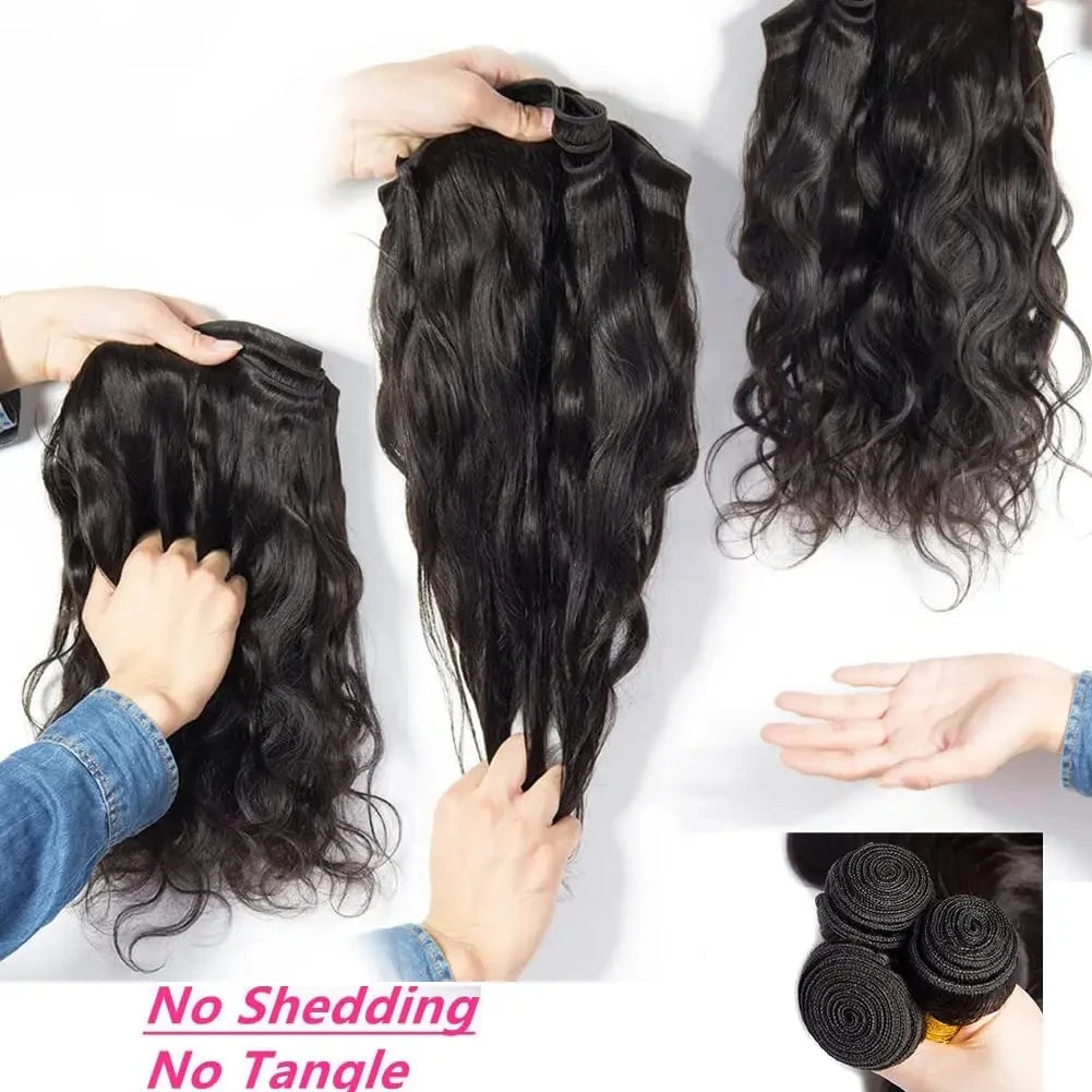 Human Hair Bundles Weave Brazilian Hair Bundles Loose Body Wave 3/4 Bundles Weft Virgin Raw Remy Hair Extensions For Women 28"
