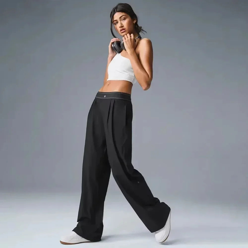 Yoga Pants Women's Sports Pants Casual Pants Breathable Classic Style Pants Outdoor Loose and Comfortable Straight Leg Pants