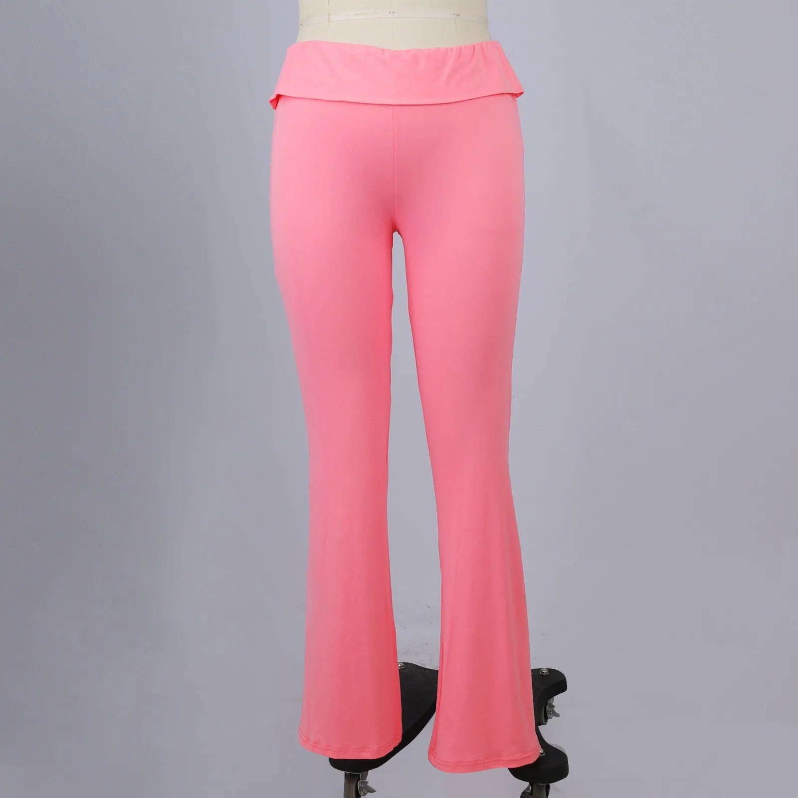 Long Pants Women Fashion Trousers Solid Elastic Leggings Flare Bottoms High Waist Wide Leg Athletic Yoga Bell Pants Summer