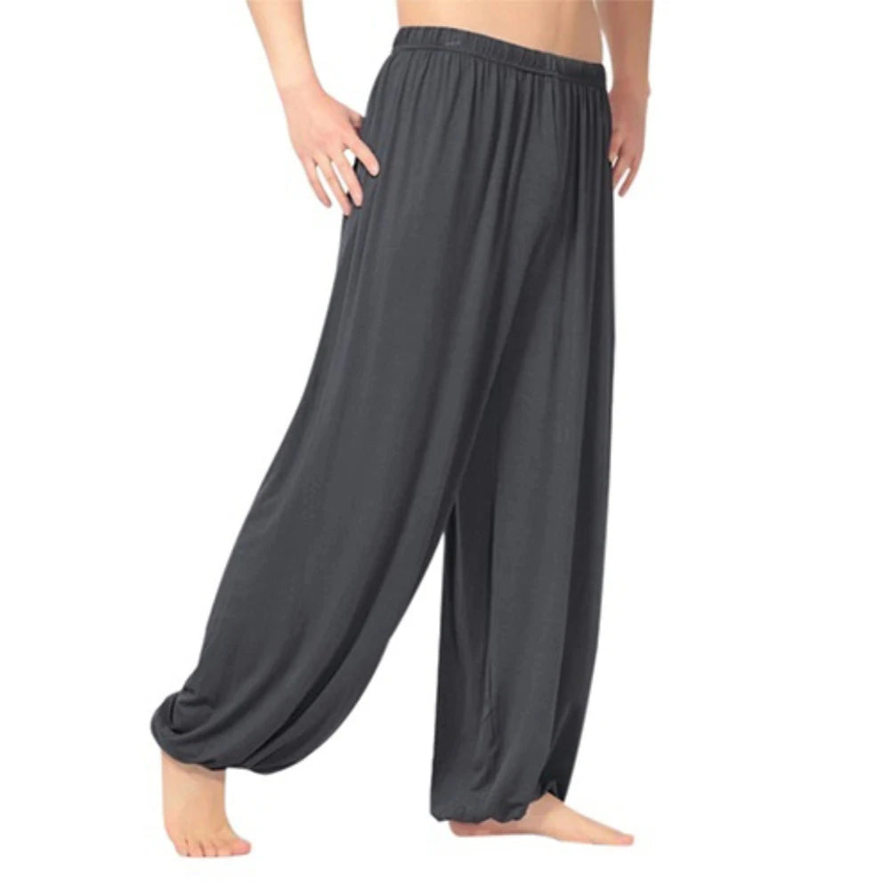 Yoga Pants Men\'s Casual Solid Color Baggy Trousers Belly Dance  Harem  Slacks sweatpants Trendy Loose  Clothing