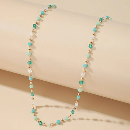 Necklace for Women Bohemian Colorful Beaded Fashion Jewelry Set On The Neck Party  Choker Chain  Femme Handwork Gift Daily