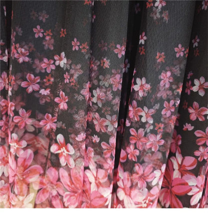 Skirt Women's Long Skirt 2024 New High Waist Slim A-line large Swing Skirt Female A-Line Skirts Summer Sakura Gradient Long Skir